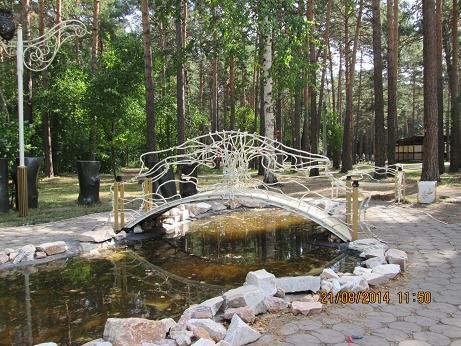 Пруд и мостик в Заельцовском парке