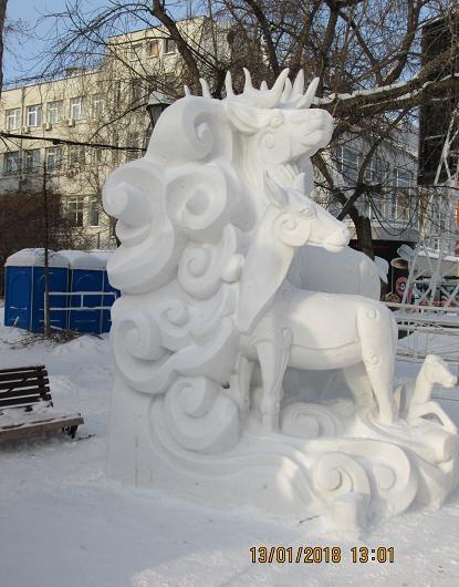 XVIII Сибирский фестиваль снежной скульптуры. Начало. Монголия.